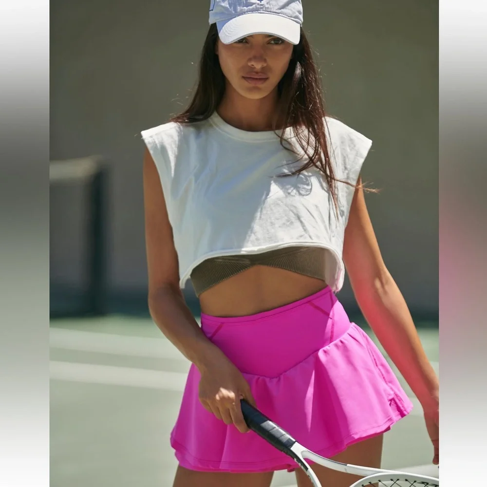 Free People Movement Schooling You Skort. Size XS. Color is Living Magenta - Picture 1 of 7